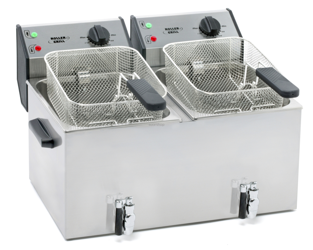Frytownica podwójna ROLLER GRILL / 2x8 litrów z kranem