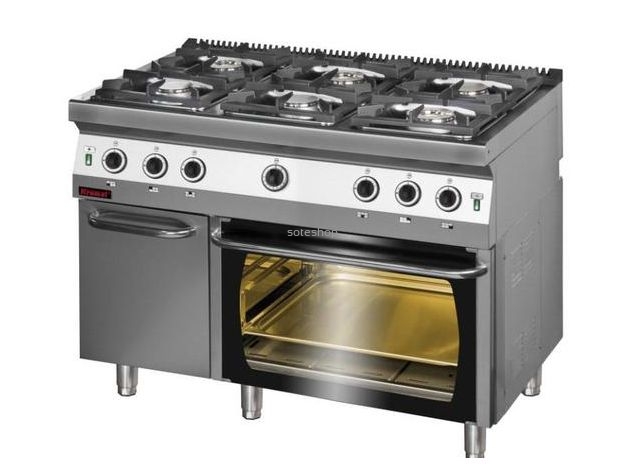 Kuchnia gazowa z piekarnikiem gazowym Kromet 700.KG-6/PG-2